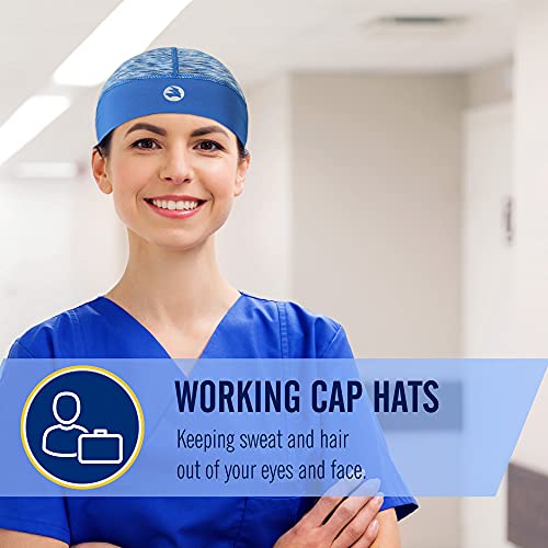 Low-Profile Cooling Helmet/Hard Hat Liner, Stretch Working Cap, Summer Sweat Wicking Skull Cap, Running Beanie Sun Protection (Royal Blue, 1) #TOP6