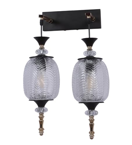 Image of ELAINTE Premium Wall Light | | Elegant Glass Wall Lamp for Living Room & Hallway | 3 Years Warranty | Free Bulb (Lux-Double)