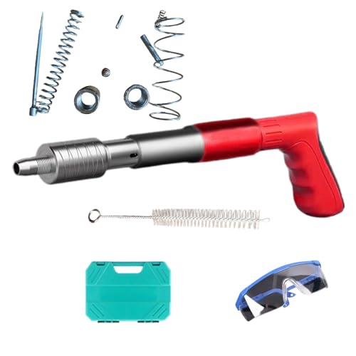 Clavadoras - Mini Pistola de Clavos Neumática, Pistola de Clavadoras de Pared de Cemento Manual con 100 Clavos, Herramienta de Fijación de 5 Velocidades | Pistola de Clavos de Aire para Paredes de