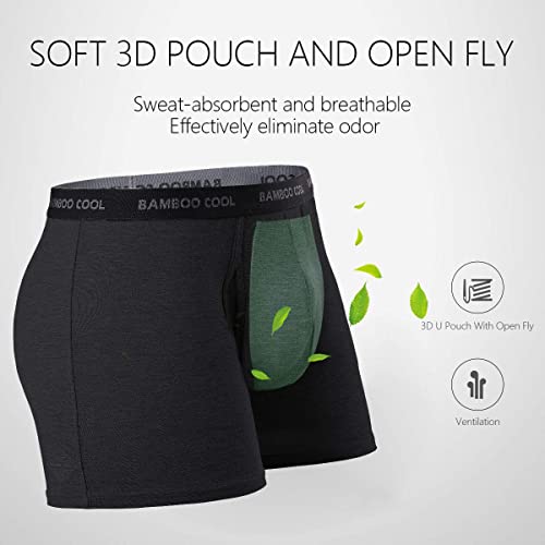 image for BAMBOO COOL Men’s Underwear boxer briefs Soft Comfortable Bamboo Vis