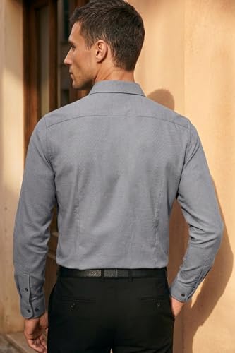 Image of Louis Philippe Men's Slim Fit Easy to Iron Everyday wear Premium Cotton Full Sleeve Solid Formal Shirt