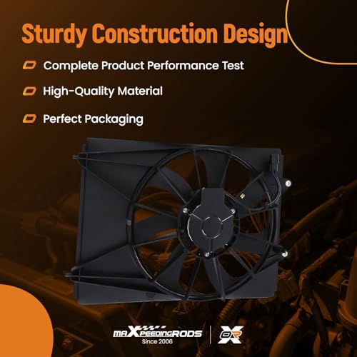 Image of maXpeedingrods Engine Radiator Cooling Fan Assembly for Acura MDX V6 3.0L 2017-2020 for Honda Passport 2019-2022, Pilot 2016-2022 Right Side with Shroud Replace# 386115J6A01
