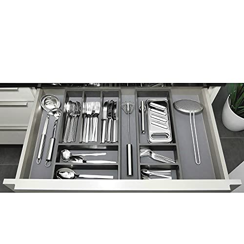 THHA-System Besteckeinsatz Besteckkasten Schubkasteneinsatz für Küche Besteckasten für Schubladen (Element: klein B/T 176 x 473 + groß 277 x 473 mm) Cover