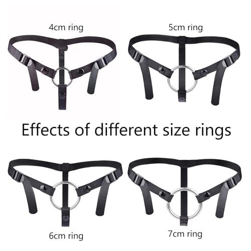 Image of FREDORCH Anti-Off Male Chastity Cage Devices Elastic Band Penis Cage Accessories, Adjustable Auxiliary Belt with 4 Size Cock Rings Sex Toy Underwear for Men (Adjustable Belt with 4 Size Ring)