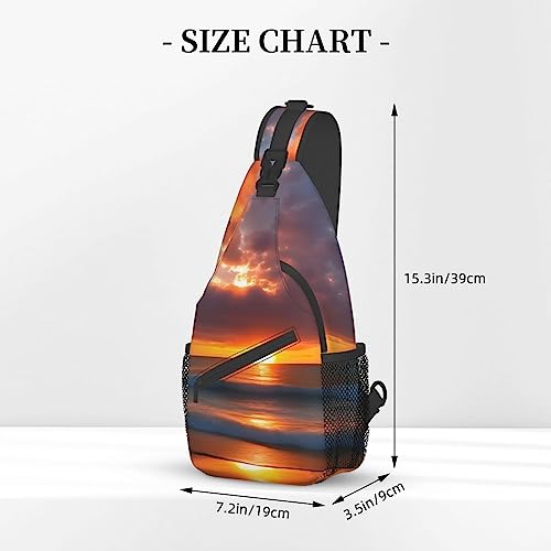 Sac de poitrine polyvalent avec sangle ajustable et imprimé graphique - 3