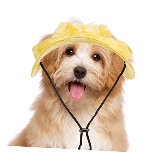 FRCOLOR Baseballkappe Für Haustiere – Sonnenschutzhüte Für Hunde Outdoor-Bucket-Hut Mit Verstellbarem Kinnriemen Bequemer Hundekopfschmuck Modische Sonnenkappe Für Welpen