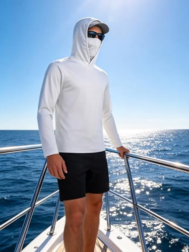 Image of 5 Pack Men's UPF 50+ Sun Protection Hoodie Shirts Long Sleeve Shirts Quick Dry Lightweight for Running Workout Hiking Fishing