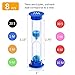 WSSROGY 8 Pack Colorful Hourglass Sand Timer Set for Kids, 20Sec 30Sec 1Min 2Min 3Min 4Min 5Min 10Min for Kids Toothbrush Games Classroom Home