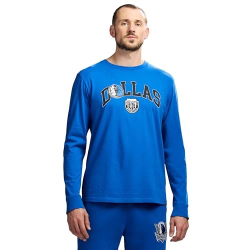 Game 7 x NBA Officially Licensed Men's Graphic Long Sleeve Lightweight Crew Neck Cotton T-Shirt, Dallas Mavericks, M, Royal Blue