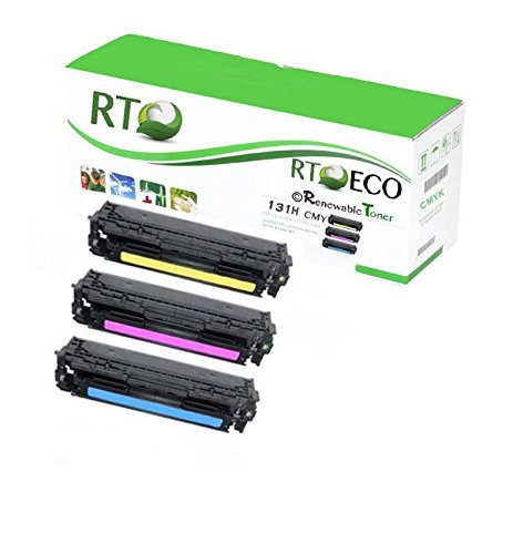 Renewable Toner Compatible Toner Cartridge Replacement for Canon 131 6271B001AA 6269B001AA 6270B001AA ImageClass LBP7110 MF624 MF628 MF8280 (Cyan, Magenta, Yellow, 3-Pack)