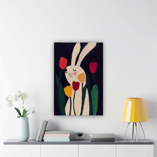 Impression sur toile abstraite lapin blanc WJWART art mural - 6
