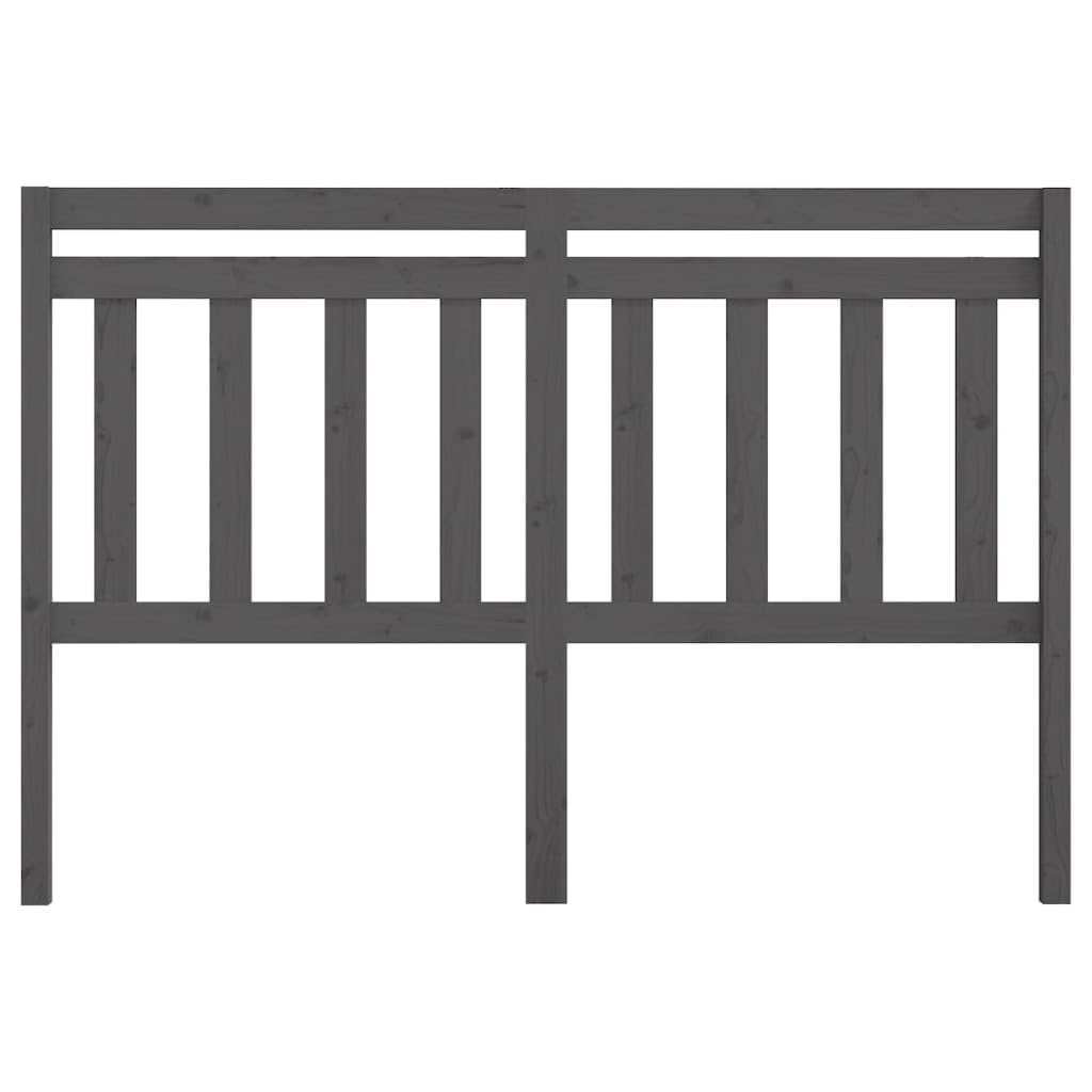 Cabecero de Cama Madera Maciza de Pino Gris 126x4x100 cm, Respaldo para Dormitorio Juvenil, Soporte para Estructura somier, Panel Decorativo para Pared, Accesorio para Descanso y Lectura