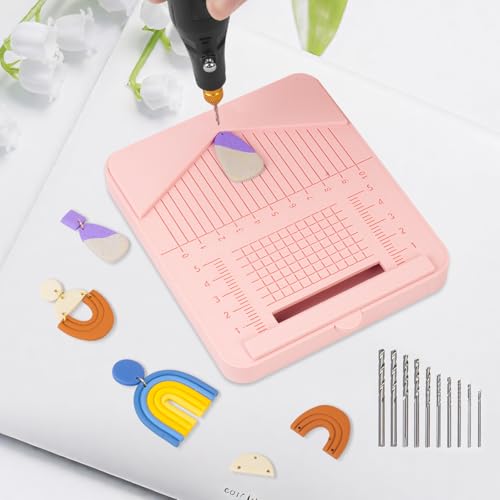 Polymer Clay Earring Hole Drill Guide Tool, Clay Earrings Drill Stand with Drill Bit, DIY Clay Tools & Accessories for Precise Drilling of Earrings, Jewelry and Necklace Pendants