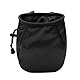 FUZVOL Black Climbing Chalk Bag Bucket Magnesium Chalk Bag with Belt Adjustable Pocket and Drawstring.It can be hanging at the Waist used for Rock Outdoor Climbing Bouldering.