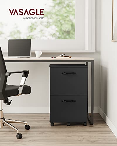 Image of VASAGLE CUSTOS Collection - 2-Drawer File Cabinet, Small Rolling Filing Cabinet for Home Office, Printer Stand, for A4, Letter-Size Documents, 15.7 x 16.5 x 27.6 Inches, Matte Black UOFC040B16V2S