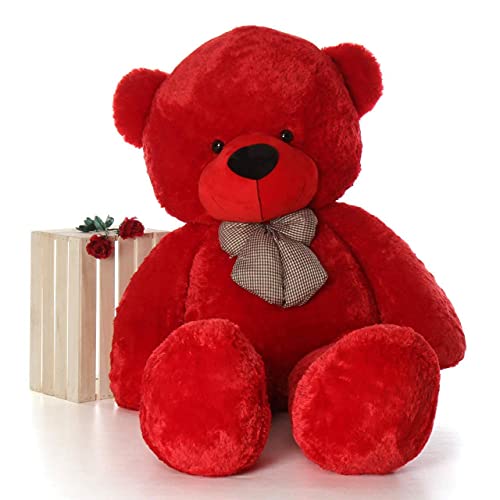 AVSHUB Soft Toy Teddy Bear 5 Feet for Kids | Plushie Soft Toys for Baby Boys and Girls Kids - Teddy | Birthday & Valentine Gift (Red)