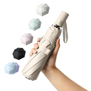 BAODINI UPF 50+ Travel Compact Umbrella for Rain and Sun Windproof Small uv Protection Umbrella