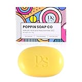 Salicylic Acid Soap Bar with Niacinamide – Face, Back & Body – For Blackheads, Blemishes, Oily & Acne-Prone Skin – UK Formulated & Manufactured – Daily Use – POPPIN SOAP CO. (100g)