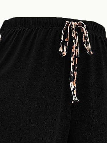 Plus Size Women's Chic Leopard Print Joggers Casual Drawstring Sweatpants4