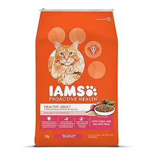IAMS Proactive Health, Healthy Adult (1+ Years) Dry Premium Cat Food with Tuna & Salmon Meal, 8 Kg
