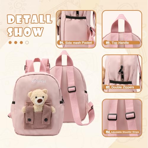 Custom Bear School Backpack Personalized Custom Name Backpack Lightweight Bookbag Girls Boys Casual Daypack (Style 7)4