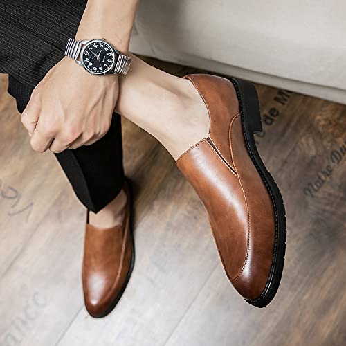 Men's Pointed-Toe Business Oxfords, Slip-on Dress Shoes, Rubber Sole Anti-Slip and wear-Resistant, Wedding, Walking, Driving, Casual2