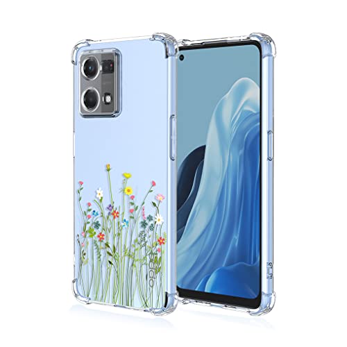 SEAHAI Cover per Oppo Reno 7 (Oppo Reno7 4G), Custodia Protettiva Ultra Sottile ed Elegante in Silicone TPU Trasparente, Bello Modelli Colorful Cover Antiurto Case - Viti