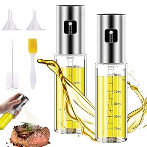 2 Stuks Olijfolie Sprayer Oliesproeier, Oliespray Voor Heteluchtfriteuse, Olijfoliespray Voor Luchtfriteuse, Oliesproeier Om Te Koken Transparant, Met Schaalverdeling Voor Barbecue, Gebraden Vlees