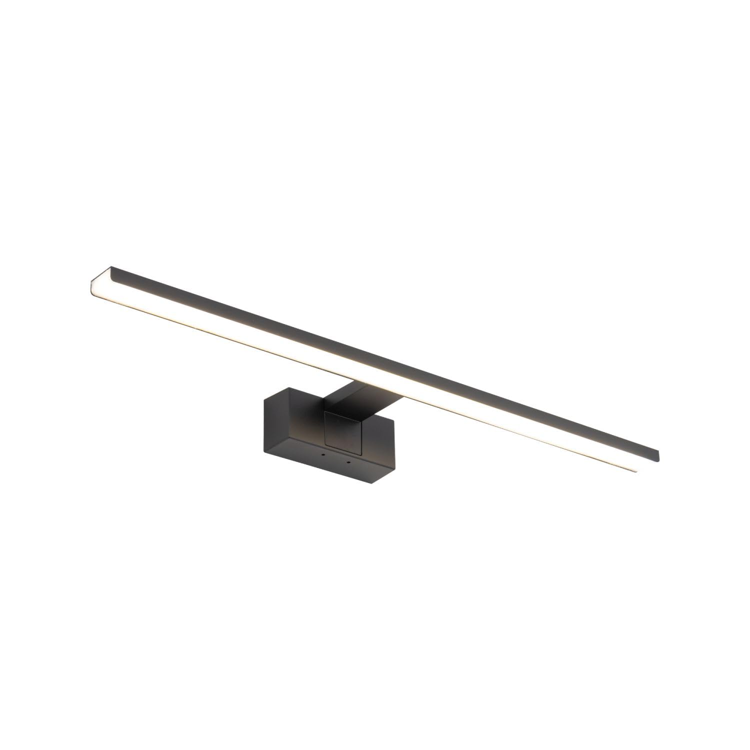Licht-Erlebnisse LED Badlampe Wand 60 cm lang IP44 Schwarz 3000 K 850 lm warmweiß hell Aluminium Modern Spiegelleuchte Wandlampe innen Spiegel Badezimmer