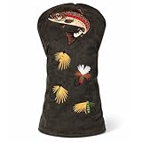 Uniporium Fishing Novelty Head Cover – Premium Waxed Canvas Golf Driver Headcover With Embroidered Fish Details, Designed For Modern 460Cc Drivers, And A Fun Golf Accessory And Gift