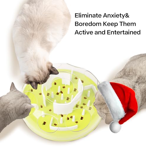 PetPrime Alimentador interativo de quebra-cabeça para gatos, brinquedos de enriquecimento de gatos p