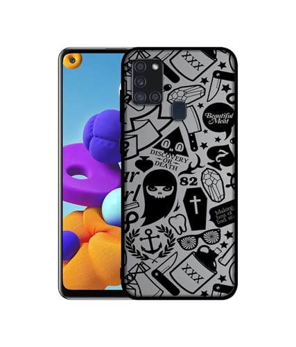 Image of Discover Or Death Design Premium 2D Printed Metal Back Case Cover for Samsung Galaxy A21S 4G