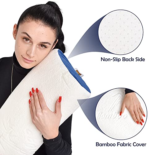 Orthopedic Bed Wedge Pillow Set – 5 Pieces Wedge Pillow Set – Adjustable & Comfortable – Post Surgery Memory Foam For Back, Neck And Leg Pain Relief – Hypoallergenic – Includes 2 Vacuum Bags - Navy #TOP7