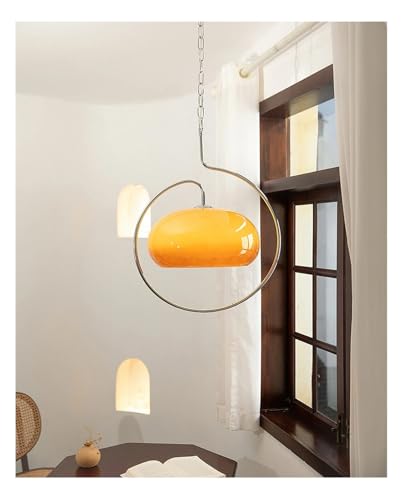 Luminaire suspendu en verre Bauhaus 42cm avec éclairage froid pour chambre
