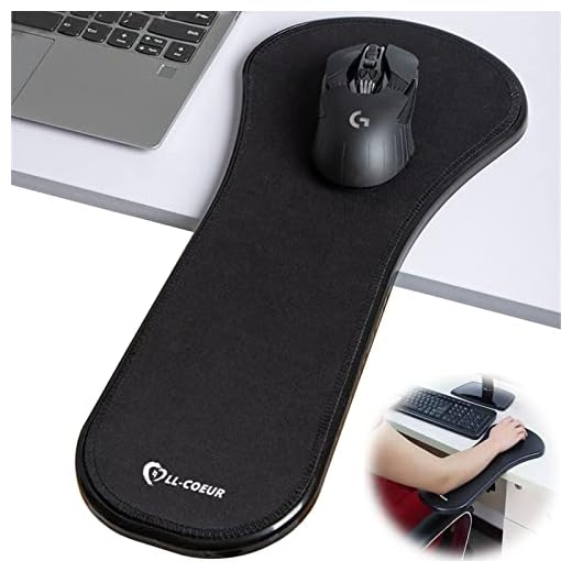 Ergonomic Armrest Mouse Pad Holder Adjustable Computer Desk Extender Arm Wrist Rest Support for Table and Chair (Black)