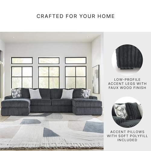 Image of Signature Design by Ashley 3-Piece Double Chaise Sectional Sofa, Gray