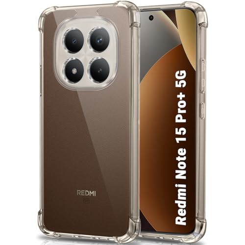 Image of TheGiftKart Crystal Clear Back Cover Case for Mi Redmi Note 15 Pro Plus 5G | Shockproof Soft TPU Case | Cushioned Edges for Ultimate Protection Back Cover Case (TPU, Transparent)