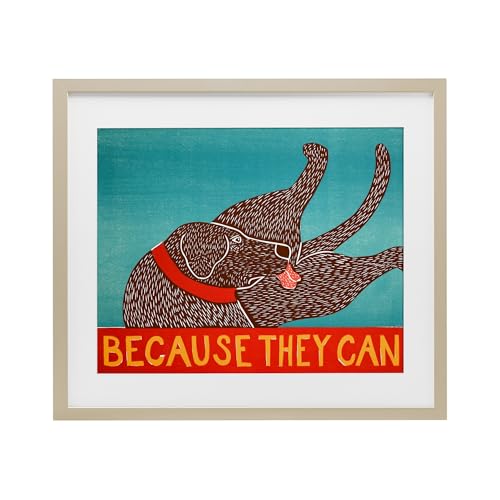 Because They Can Funny Dog tableau Stupell Industries pour amoureux des chiens