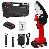 Migaven Motosierra Bateria, Motosierra de 4 Pulgadas Y 24 V Portátil Inalámbrico, Motosierra Eléctrica con Estuche de Transporte Para Patio, Rama de Árbol, Corte de Madera