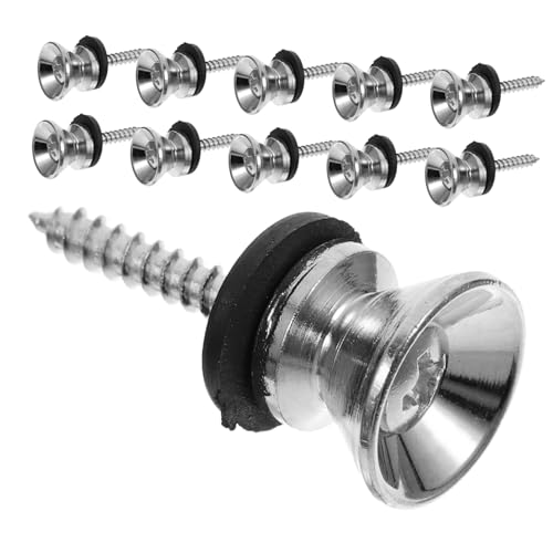 SUPVOX Acoustic Guitar End Pins 20pcs Metal Guitar Nails Lock Button Gasket Screws for Ukulele Bass