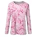FONMA Long Sleeve Breast Cancer Awareness Shirts,Breast Cancer Tshirts For Plus Women Youth Breast Cancer Shirt Women Fashion Clothes Womens Breast Cancer T Shirts Pink Tshirt For Women(Pinks,XXL)