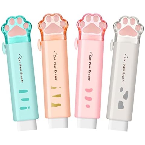 RosewineC Cat Paw Shaped Retractable Erasers Cover