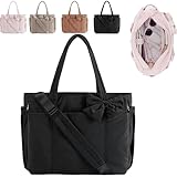 Photo Gallery borsa tote crush bow per donna, borsa da lavoro pieghevole leggera da viaggio, borse alla moda con fiocchi per uso quotidiano, lavoro, palestra, spesa (black) Photo Gallery borsa tote crush bow per donna, borsa da lavoro pieghevole leggera da viaggio, borse alla moda con fiocchi per uso quotidiano, lavoro, palestra, spesa (black)