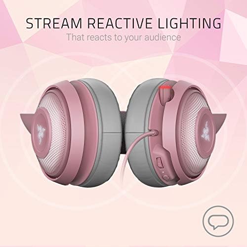 Razer RZ04-02980200-R3M1 Kraken Kitty Chroma USB Gaming Headset: Retractable Noise Cancelling Mic - Lightweight Aluminum F...