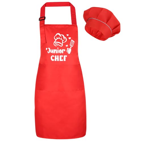 Ensemble tablier et toque de chef pour enfants modèle Junior Chef avec sangle réglable