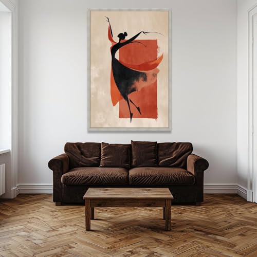 Impression sur toile moderne décoration murale rouge et noire - 4