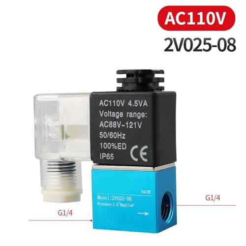 Électrovanne 2V025-08 normalement fermée 12V contre les fuites d'air comprimé - 8
