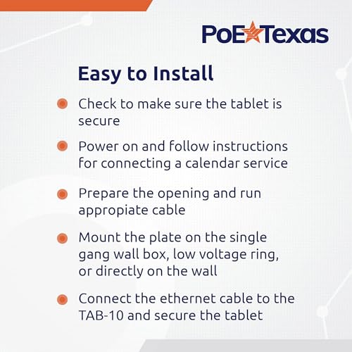 Image of PoE Texas 10 inch Touchscreen Meeting Room Scheduler Tablet with Highly Visible LED Ring - Plug & Play PoE Office Conference Room Scheduler - Digital Display Syncs with Existing Business Calendar