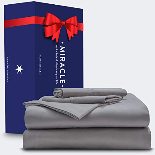 Miracle Made Extra Luxe Sheet Set - 4 Piece Queen Bedsheet Set - Self-Cleaning Anti-Bacterial Luxury Percale Bed Sheets