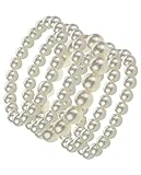 Women's Stackable 5 Piece Set Simulated Pearl Stretch Bracelet